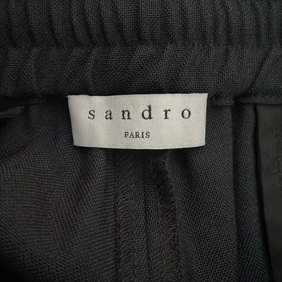 Sandro Black Dress Pants Elegant Straight-Cut Design - Picture 2 of 15